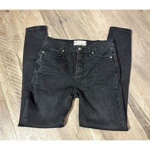 Free People Busted Knee Black Skinny Jeans Size 26